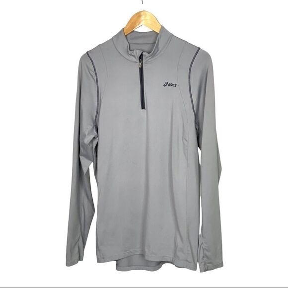 Men’s Asics 1/4 Zip Gray long sleeve shirt Medium - Picture 1 of 8
